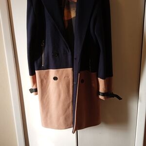 Elegant Navy and Tan Men's Coat